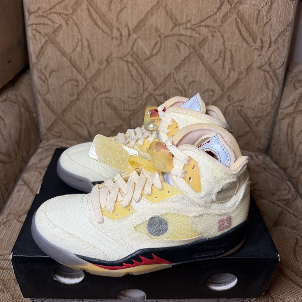 Jordan 5 SP‎ x Off-White Mid Sail Men's 5 Women's 6.5 Clean W/Box!
